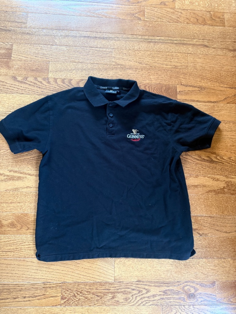 Official Guinness Black Polo with Embroidered Logo